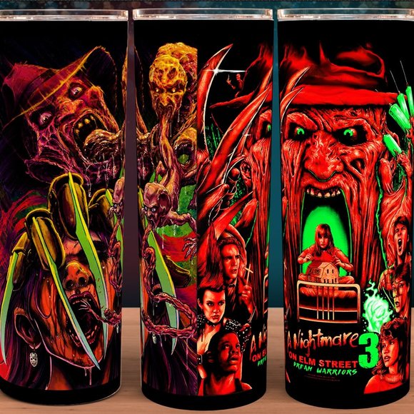 Glow in the Dark Freddy Krueger A Nightmare on Elm Street Tumbler 20oz - Picture 2 of 4